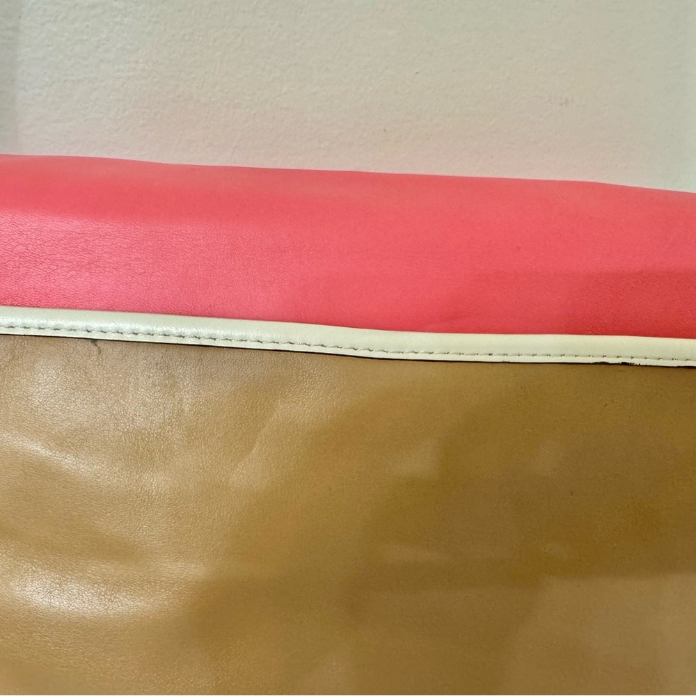 Pre-owned COACH Park Colorblock Salmon Pink/Tan/White Leather Crossbody Bag - Picture 13 of 14